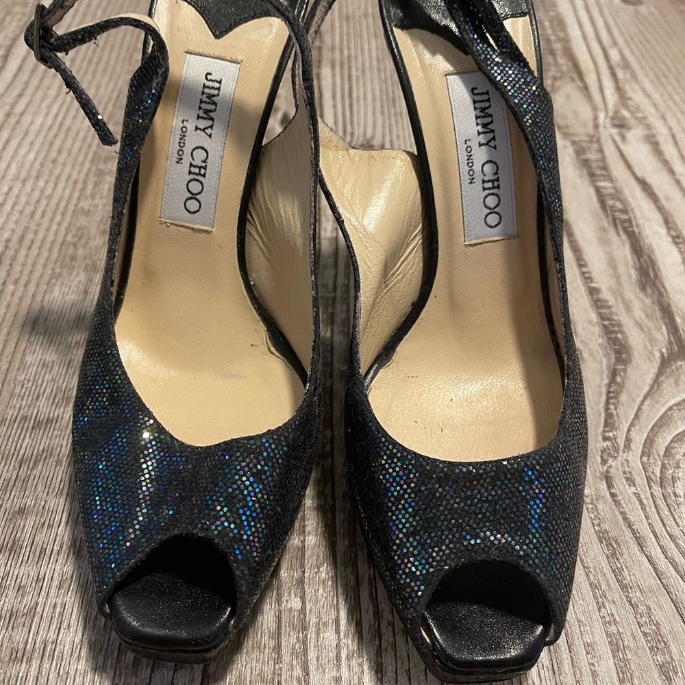 Jimmy Choo Glitter Platform Heels